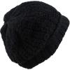 image:imageThe Hat Depot  Visor Beanie Unisex Winter Knit Skull Beanie with Brim Hat3 Flower  Black