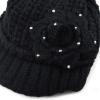 image:imageThe Hat Depot  Visor Beanie Unisex Winter Knit Skull Beanie with Brim Hat3 Flower  Black