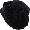 image:imageThe Hat Depot  Visor Beanie Unisex Winter Knit Skull Beanie with Brim Hat3 Flower  Black
