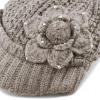 image:imageThe Hat Depot  Visor Beanie Unisex Winter Knit Skull Beanie with Brim Hat3 Flower  Khaki