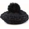 image:imageThe Hat Depot  Winter Multi Color Pom Pom Knit Beret Hat2 Style 2  Black