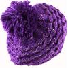 image:imageThe Hat Depot  Winter Multi Color Pom Pom Knit Beret Hat2 Style 2  Purple