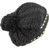 image:imageThe Hat Depot 1000CMHWomens Knit Beanie with Buttons and Pom Pom Winter HatBlack