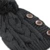 image:imageThe Hat Depot 1000CMHWomens Knit Beanie with Buttons and Pom Pom Winter HatBlack2