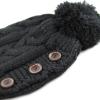 image:imageThe Hat Depot 1000CMHWomens Knit Beanie with Buttons and Pom Pom Winter HatBlack2