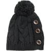 image:imageThe Hat Depot 1000CMHWomens Knit Beanie with Buttons and Pom Pom Winter HatBlack2