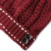 image:imageThe Hat Depot 1000CMHWomens Knit Beanie with Buttons and Pom Pom Winter HatBurgundy