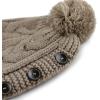 image:imageThe Hat Depot 1000CMHWomens Knit Beanie with Buttons and Pom Pom Winter HatTaupe2