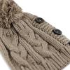 image:imageThe Hat Depot 1000CMHWomens Knit Beanie with Buttons and Pom Pom Winter HatTaupe2