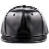image:imageThe Hat Depot 1300 Plain Faux Leather Snapback Baseball One SizeCapBlack