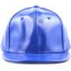 image:imageThe Hat Depot 1300 Plain Faux Leather Snapback Baseball One SizeCapBlue