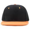 image:imageThe Hat Depot 1300 Premium Quality Plain Flat Snapback Baseball Cap Black Orange