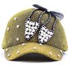image:imageThe Hat Depot 200h5368sbeaded Crystal Rhinestone Shoes Design Glitter Cap 6colorsGold