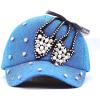 image:imageThe Hat Depot 200h5368sbeaded Crystal Rhinestone Shoes Design Glitter Cap 6colorsTurquoise