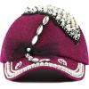 image:imageThe Hat Depot 200h5368u Beaded Crystal Rhinestone Umbrella Design Glitter Cap 5colorsFuchsia