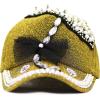 image:imageThe Hat Depot 200h5368u Beaded Crystal Rhinestone Umbrella Design Glitter Cap 5colorsGold