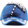 image:imageThe Hat Depot 200h5368u Beaded Crystal Rhinestone Umbrella Design Glitter Cap 5colorsTurquoise