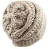 image:imageThe Hat Depot 700 Exclusive Unisex Two Tone Stretch Cable Knit Beanie Slouch Hat
