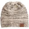 image:imageThe Hat Depot 700 Exclusive Unisex Two Tone Stretch Cable Knit Beanie Slouch Hat