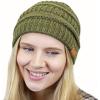 image:imageThe Hat Depot 700 Exclusive Unisex Two Tone Stretch Cable Knit Beanie Slouch Hat