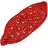 image:imageThe Hat Depot 700HB34 Hand Knit Crocheted Headband with Skull Jewels6colorsRed