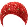 image:imageThe Hat Depot 700HB34 Hand Knit Crocheted Headband with Skull Jewels6colorsRed