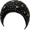 image:imageThe Hat Depot 700hb34a Hand Knit Crocheted Headband with Skull Jewels6colorsBlack