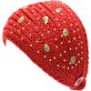 image:imageThe Hat Depot 700hb34a Hand Knit Crocheted Headband with Skull Jewels6colorsRed