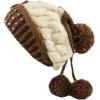 image:imageThe Hat Depot 700whwa12 Celeb Style Shiny Stone Pom Pom Hand Made Knit HatBrown