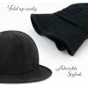 image:imageThe Hat Depot Bucket Sun Hat 100 Cotton Long Brim and Deeper amp Round Top Tennis Packable Summer Fashion Outdoor Hat1 Tennis  Black