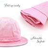 image:imageThe Hat Depot Bucket Sun Hat 100 Cotton Long Brim and Deeper amp Round Top Tennis Packable Summer Fashion Outdoor Hat1 Tennis  Light Pink