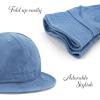 image:imageThe Hat Depot Bucket Sun Hat 100 Cotton Long Brim and Deeper amp Round Top Tennis Packable Summer Fashion Outdoor Hat1 Tennis  Sky Blue