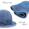 image:imageThe Hat Depot Bucket Sun Hat 100 Cotton Long Brim and Deeper amp Round Top Tennis Packable Summer Fashion Outdoor Hat2 Tennis  Dark Denim