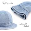 image:imageThe Hat Depot Bucket Sun Hat 100 Cotton Long Brim and Deeper amp Round Top Tennis Packable Summer Fashion Outdoor Hat2 Tennis  Light Denim