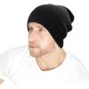 image:imageThe Hat Depot Classic Daily Beanie Knit Skull Long Plain Ski Hat  Made in USABlack
