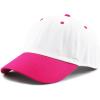 image:imageThe Hat Depot Cotton Dad Unisex Blank Washed Low Profile Baseball Cap HatWhiteHot Pink