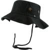 image:imageThe Hat Depot Cotton StoneWashed Safari Wide Brim Foldable DoubleSided Sun Boonie Bucket Hat2 Cotton  Black