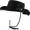 image:imageThe Hat Depot Cotton StoneWashed Safari Wide Brim Foldable DoubleSided Sun Boonie Bucket Hat2 Cotton  Black