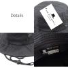image:imageThe Hat Depot Cotton StoneWashed Safari Wide Brim Foldable DoubleSided Sun Boonie Bucket Hat2 Cotton  Charcoal