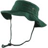 image:imageThe Hat Depot Cotton StoneWashed Safari Wide Brim Foldable DoubleSided Sun Boonie Bucket Hat2 Cotton  Darkgreen