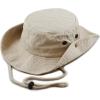 image:imageThe Hat Depot Cotton StoneWashed Safari Wide Brim Foldable DoubleSided Sun Boonie Bucket Hat2 Cotton  Khaki