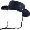 image:imageThe Hat Depot Cotton StoneWashed Safari Wide Brim Foldable DoubleSided Sun Boonie Bucket Hat2 Cotton  Navy