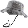 image:imageThe Hat Depot Cotton StoneWashed Safari Wide Brim Foldable DoubleSided Sun Boonie Bucket Hat3 Pigment  Black