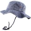 image:imageThe Hat Depot Cotton StoneWashed Safari Wide Brim Foldable DoubleSided Sun Boonie Bucket Hat3 Pigment  Blue