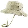 image:imageThe Hat Depot Cotton StoneWashed Safari Wide Brim Foldable DoubleSided Sun Boonie Bucket Hat3 Pigment  Khaki