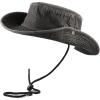 image:imageThe Hat Depot Cotton StoneWashed Safari Wide Brim Foldable DoubleSided Sun Boonie Bucket Hat4 Black Denim