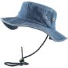 image:imageThe Hat Depot Cotton StoneWashed Safari Wide Brim Foldable DoubleSided Sun Boonie Bucket Hat4 Dkdenim