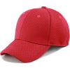 image:imageThe Hat Depot Mens Curved Brim Stretch Fit Mesh 6 Panel Fitted Baseball CapRed