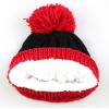 image:imageThe Hat Depot Thick Womens Sherpa Lining Winter Beanie with Pearl Decoration Knit HatBlackred