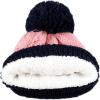 image:imageThe Hat Depot Thick Womens Sherpa Lining Winter Beanie with Pearl Decoration Knit HatPinknavy